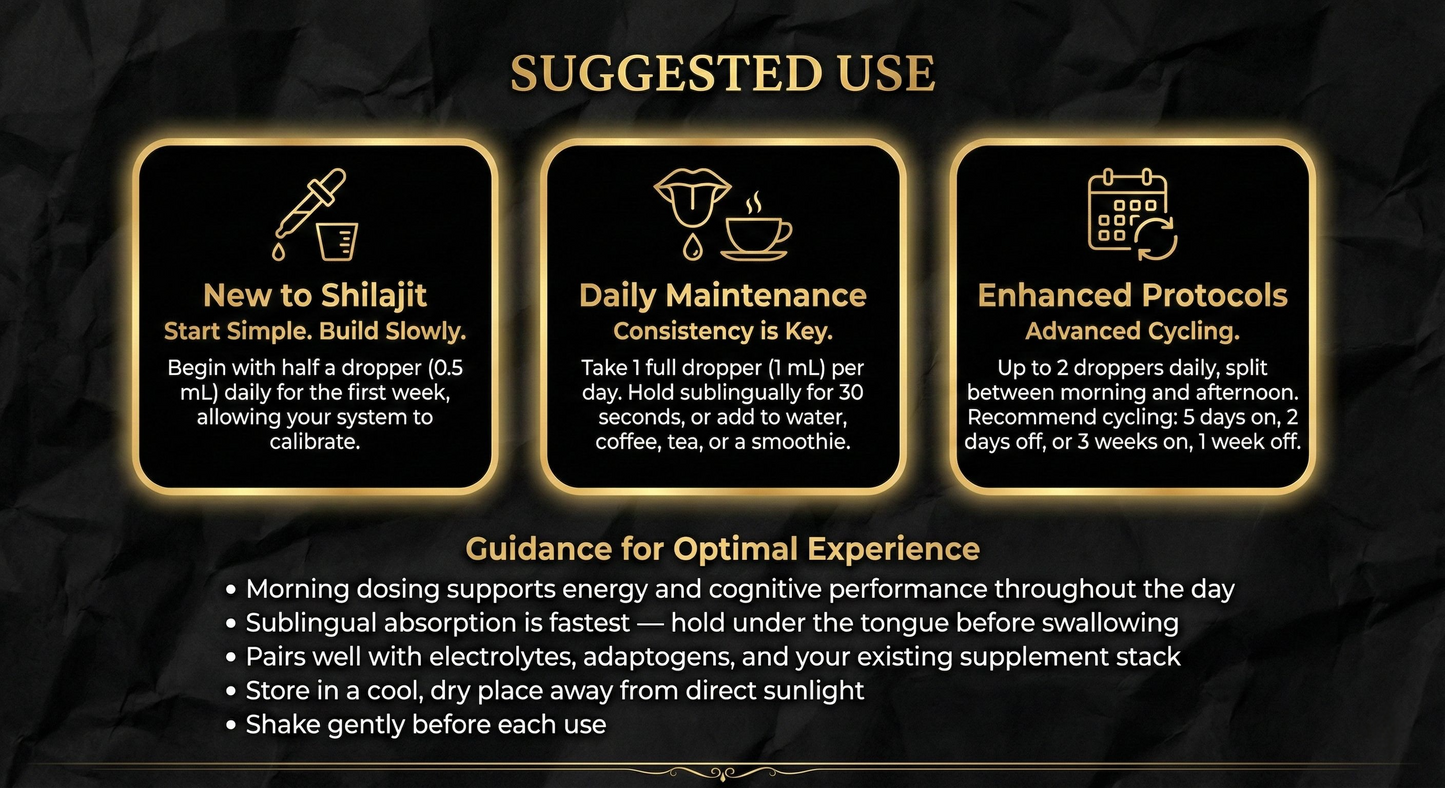 Ultrasonic Liquid Shilajit Drops — 1 oz (30 mL)